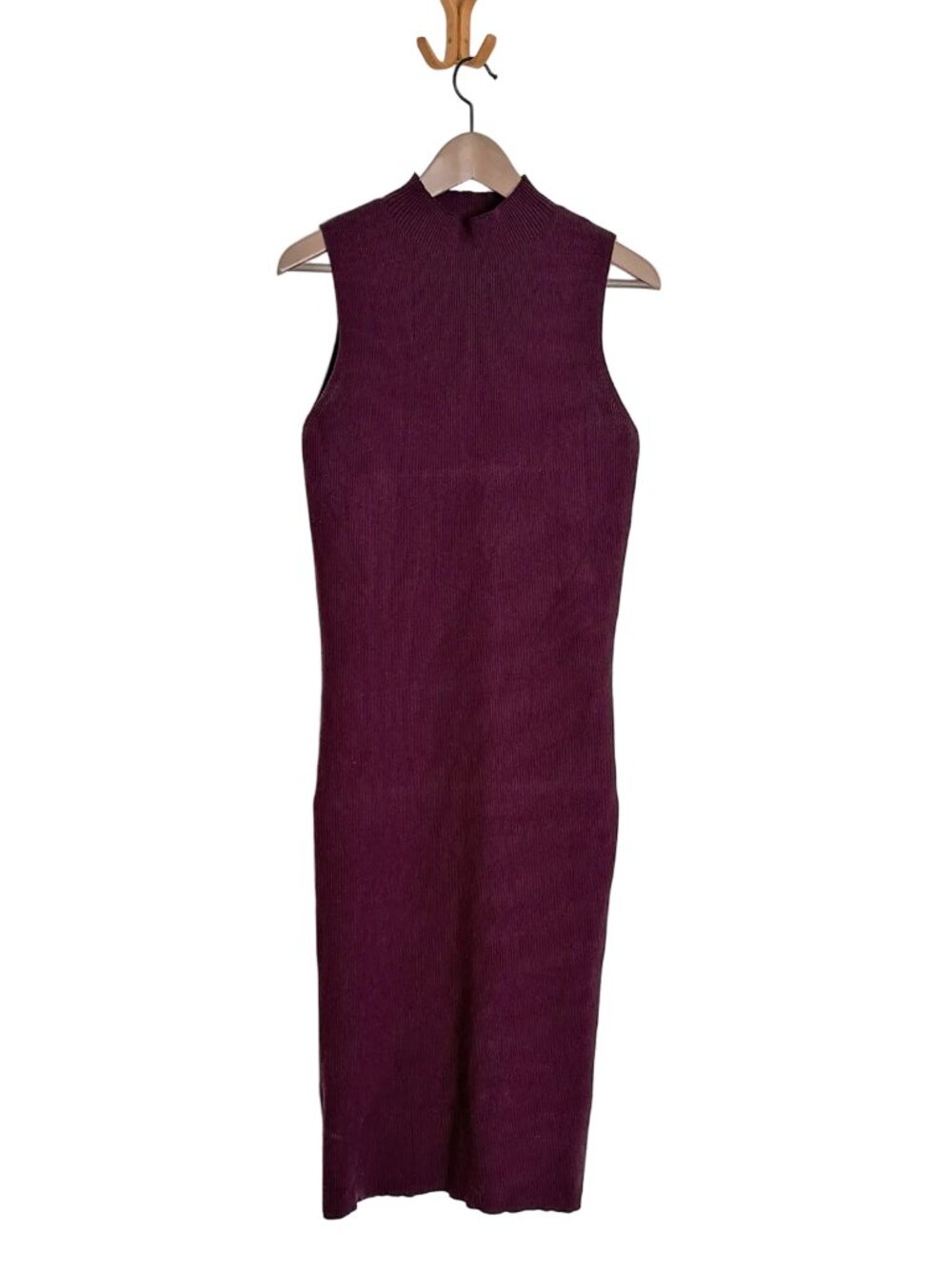 Express Purple Sleeveless Mockneck Knit Midi Dress, Size Large - Picture 7 of 9